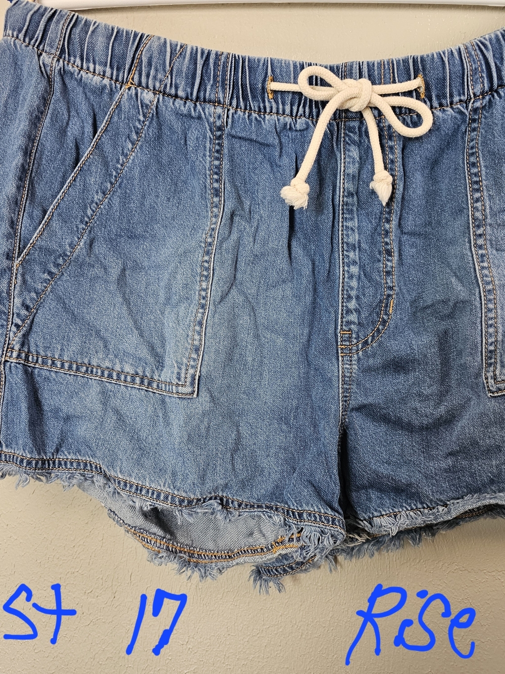 BCBGeneration Light Blue Denim Drawstring Shorts